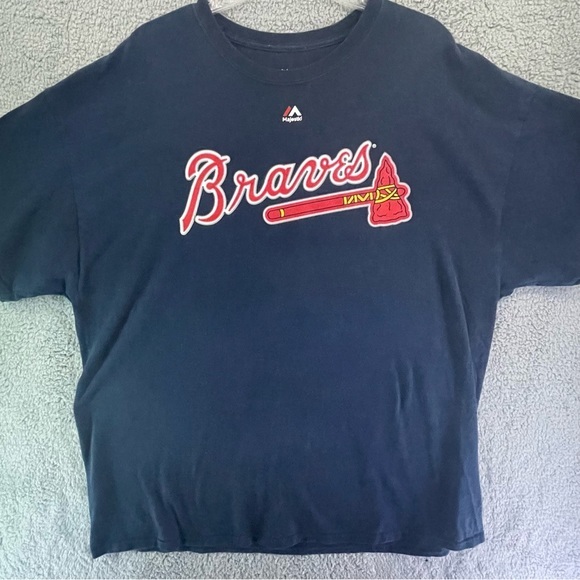Atlanta Braves Graphic T-Shirt Freddie Freeman #5 Adult Men’s 2XL Navy Blue MLB - Picture 1 of 10